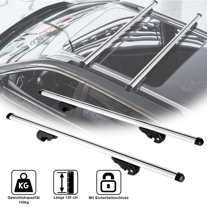 Sonnewelt Roof Rack Railing Rack Universal Aluminum 150kg