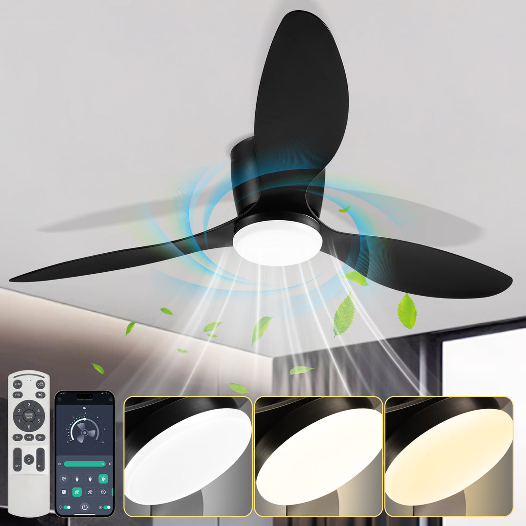 Sonnewelt Deckenventilator Lüfter LED Deckenlampe 40W