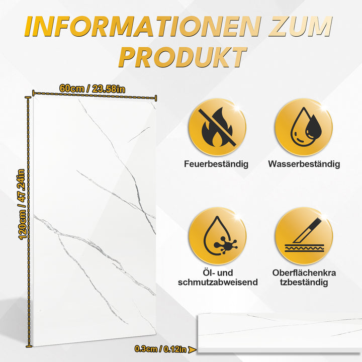 Sonnewelt Wandpaneele Dekorationsplatten Marmor 120x60cm 4x