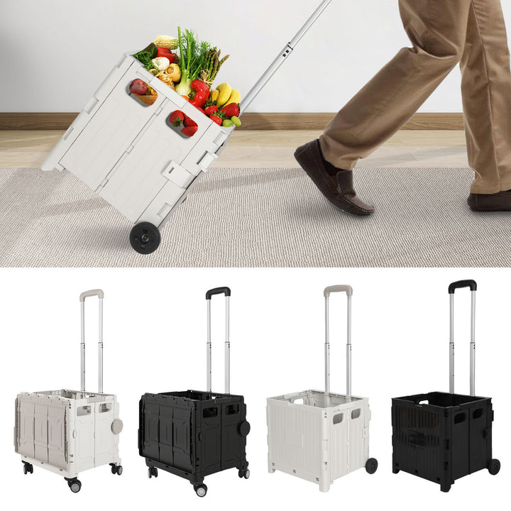 Sonnewelt Klappbarer Einkaufswagen 45L/50L mit Deckel
