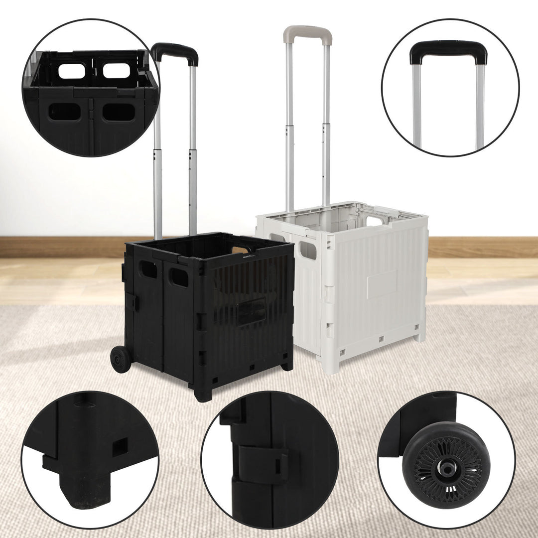 Sonnewelt Klappbarer Einkaufswagen 45L/50L mit Deckel