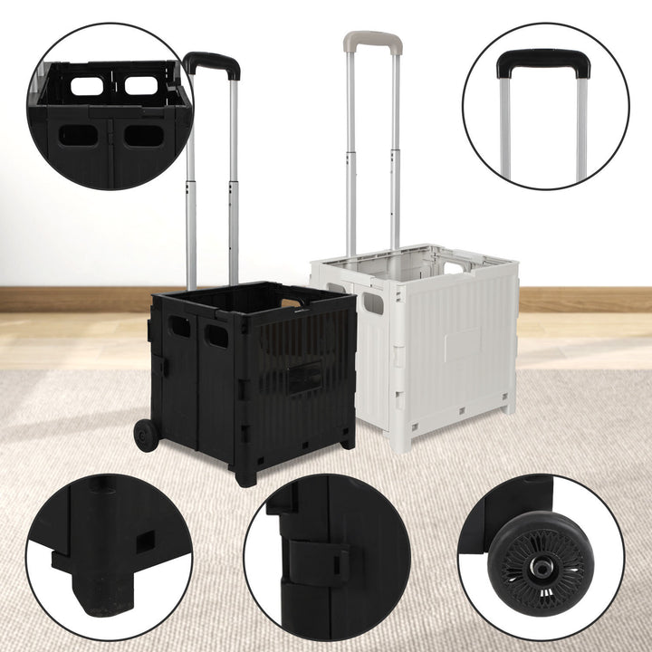 Sonnewelt Klappbarer Einkaufswagen 45L/50L mit Deckel