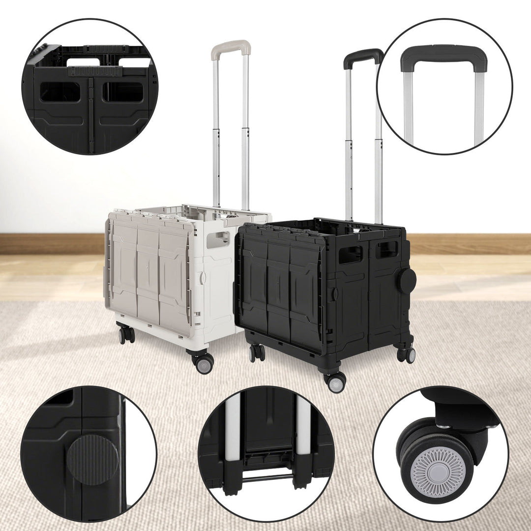 Sonnewelt Klappbarer Einkaufswagen 45L/50L mit Deckel