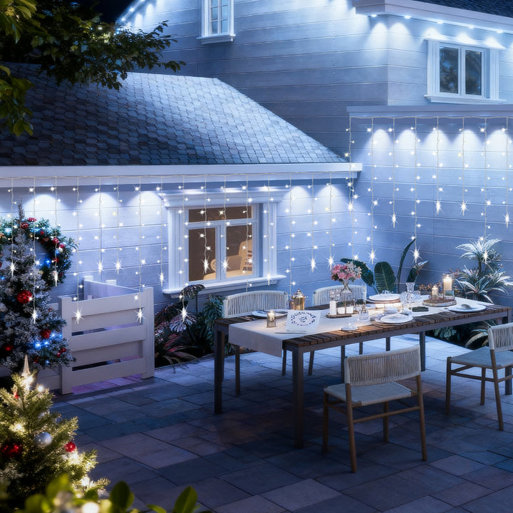 Sonnewelt Eiszapfen Eisregen Lichterkette mit Fernbedienung 10m/15m