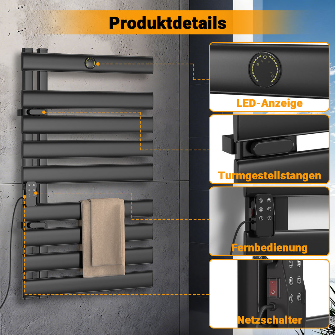 Sonnewelt Elektrisch Handtuchhalter Badheizkörper Wandbehang 425W