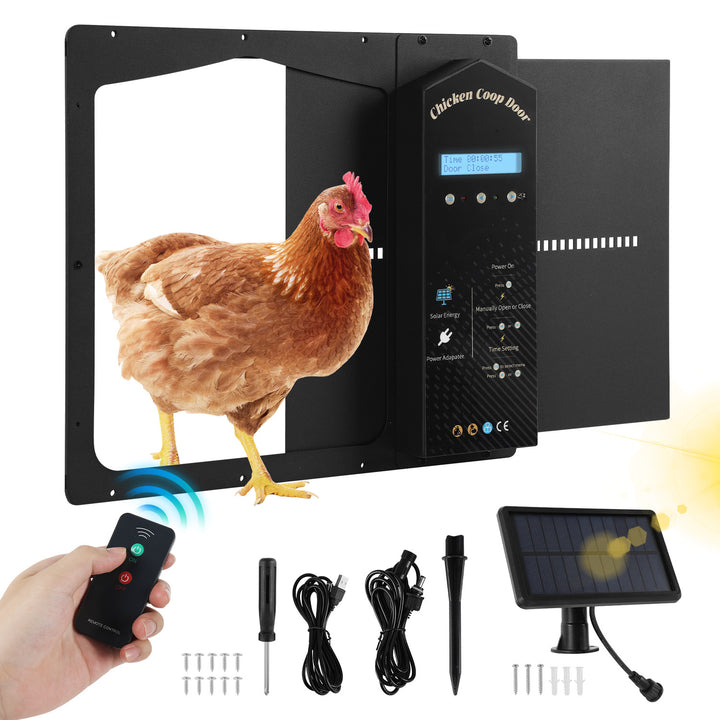 Sonnewelt Automatische Hühnerklappe Solar mit Lichtsensor Fernbedienung