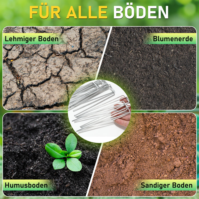 Sonnewelt Erdanker Bodenanker aus Verzinkt 50 Stück/100 Stück