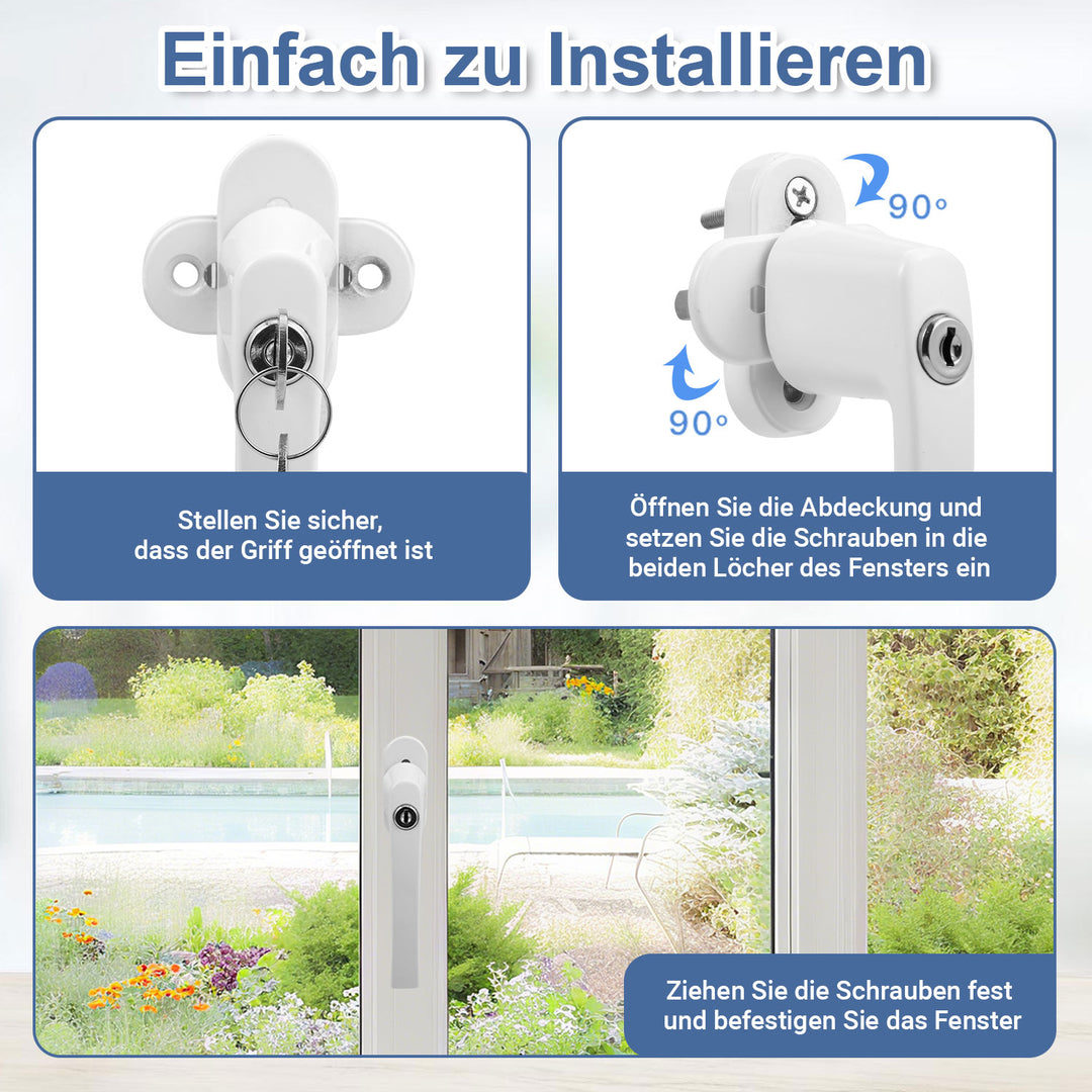 Sonnewelt Fenstergriff Abschließbar Aluminium mit Key