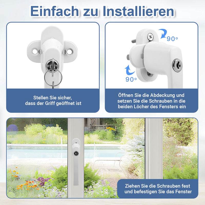 Sonnewelt Fenstergriff Abschließbar Aluminium mit Key