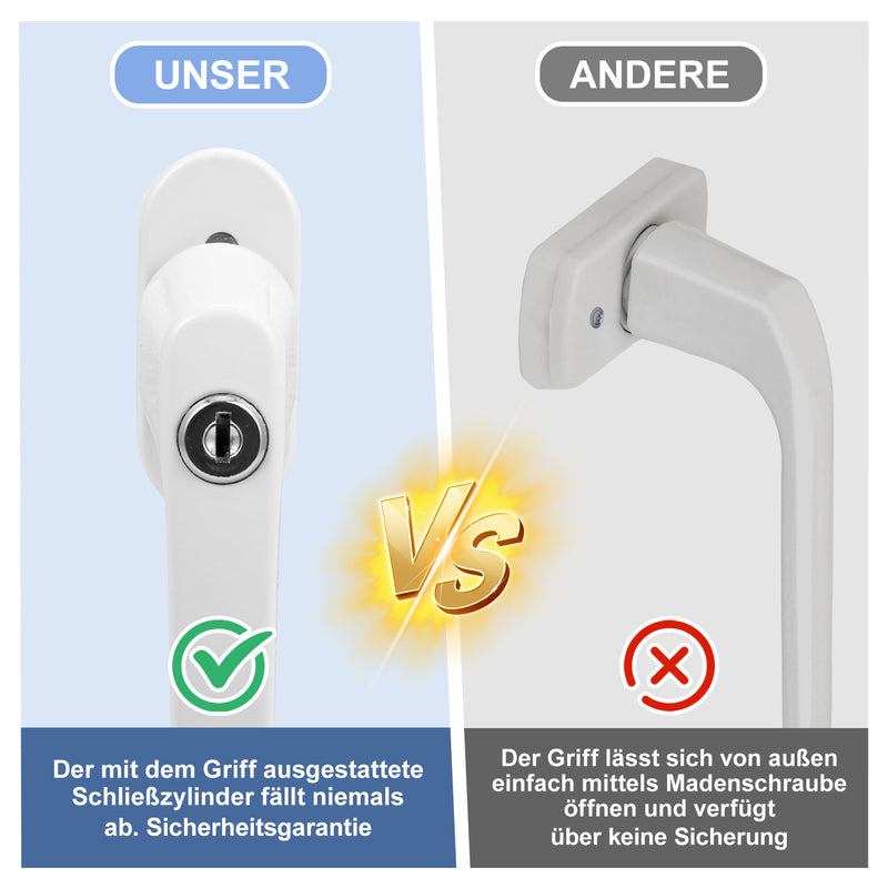 Sonnewelt Fenstergriff Abschließbar Aluminium mit Key