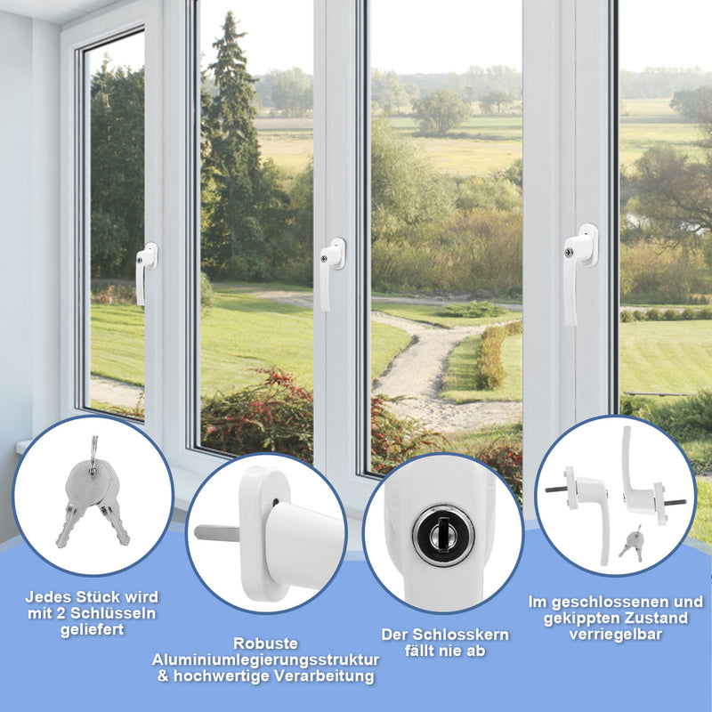 Sonnewelt Fenstergriff Abschließbar Aluminium mit Key