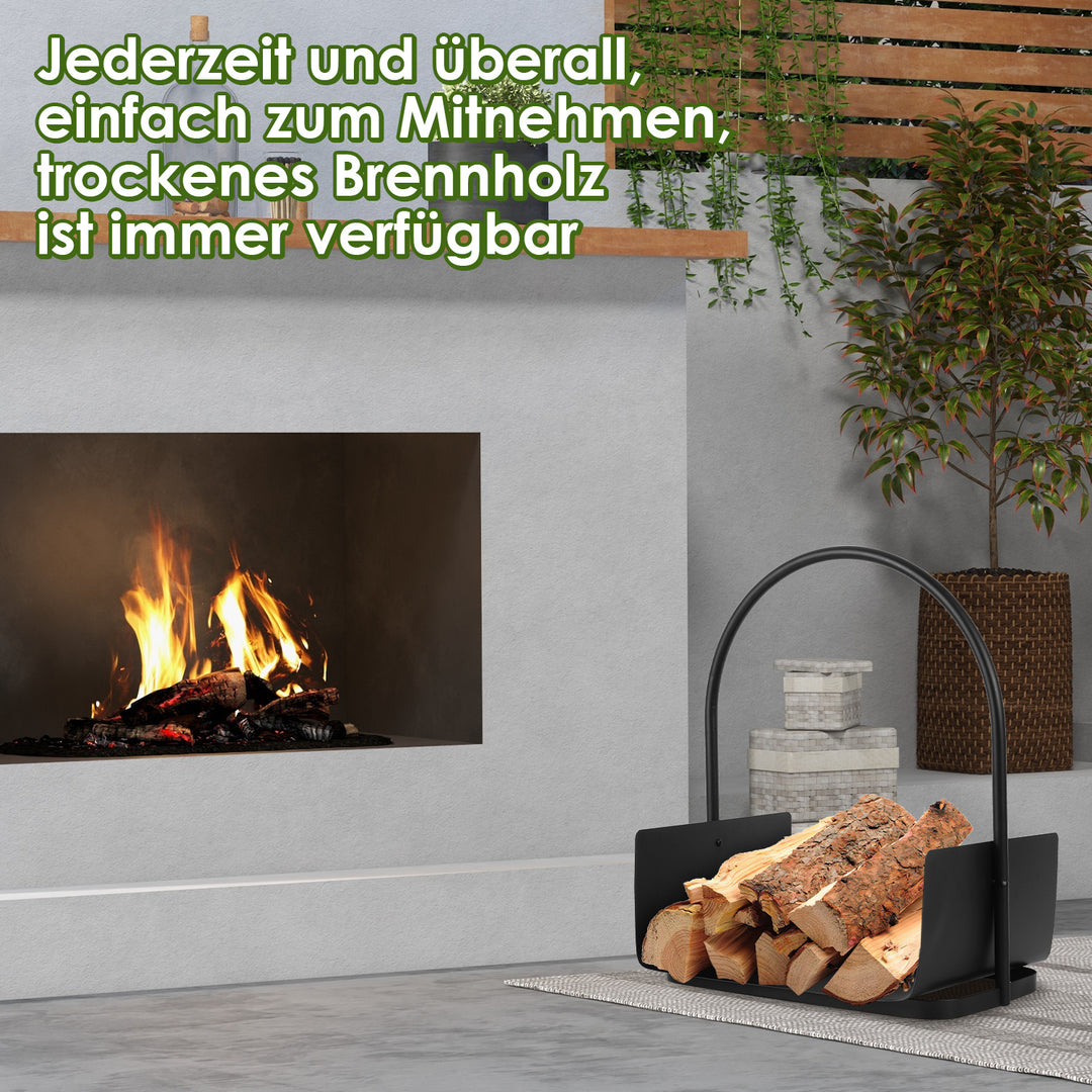 Sonnewelt Firewood Rack Firewood Basket with Handle Portable