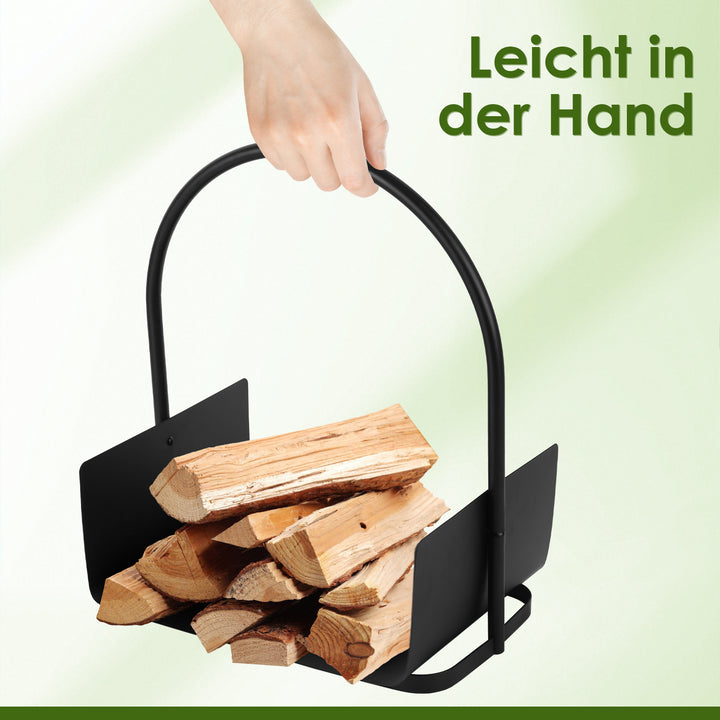 Sonnewelt Firewood Rack Firewood Basket with Handle Portable