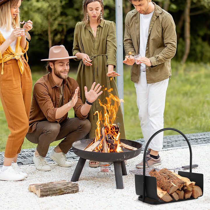 Sonnewelt Firewood Rack Firewood Basket with Handle Portable