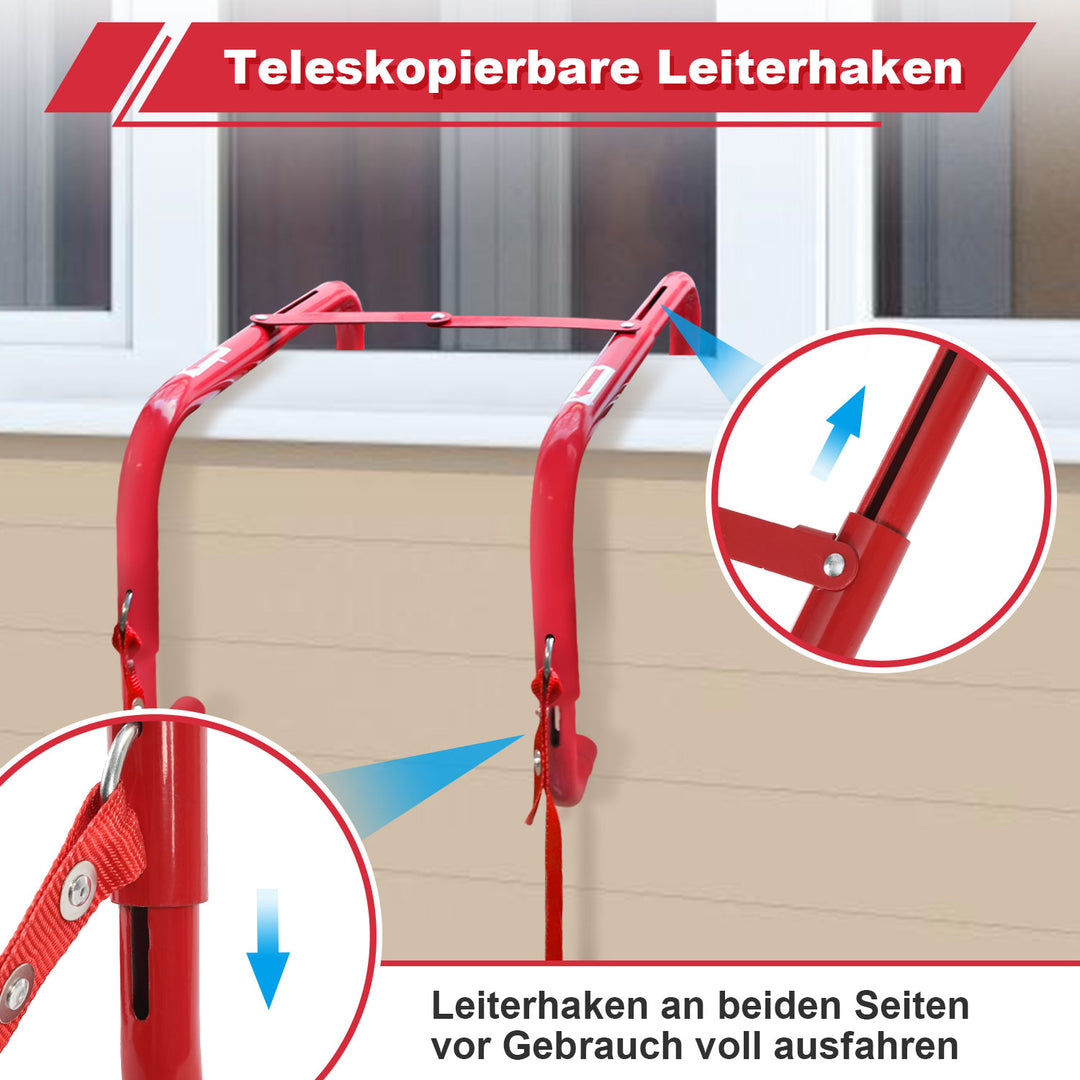 Sonnewelt Feuerleiter Rettungsleiter bis 4.5m Tragfähigkeit 450kg