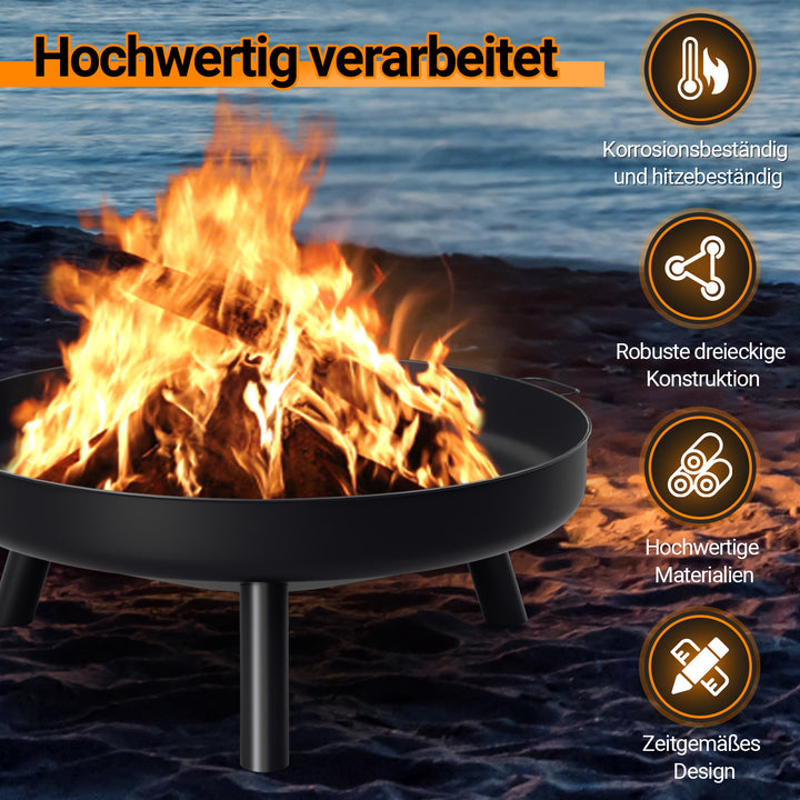 Sonnewelt Feuerschale Φ82,5cm Feuerstelle mit Griffen