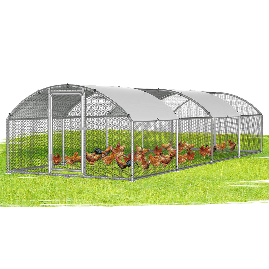 Sonnewelt Hühnerstall Freilaufgehege Kuppeldach Verzinktem Stahl 3x8x2m