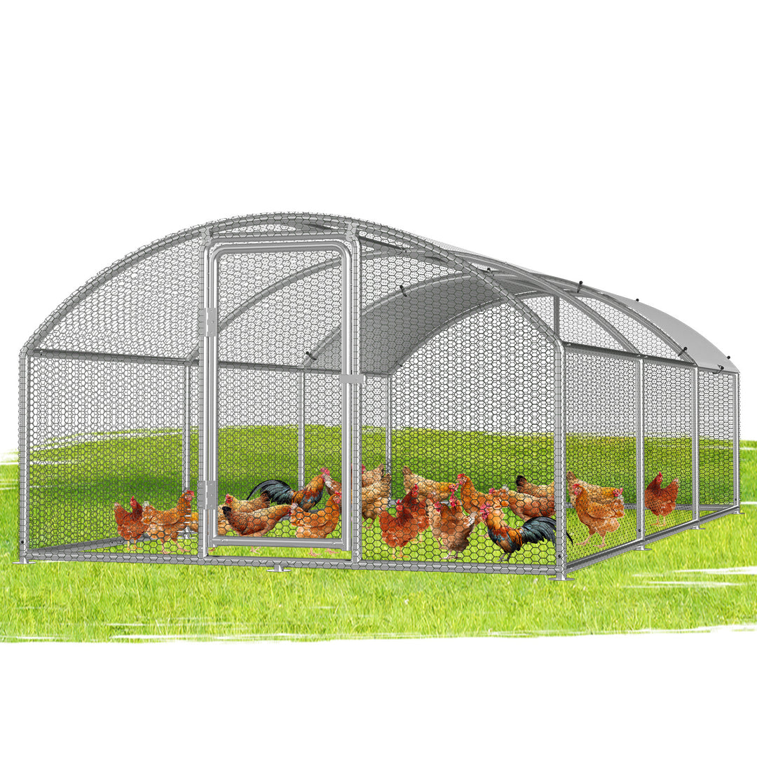 Sonnewelt Hühnerstall Freilaufgehege Kuppeldach Verzinktem Stahl 3x6x2m