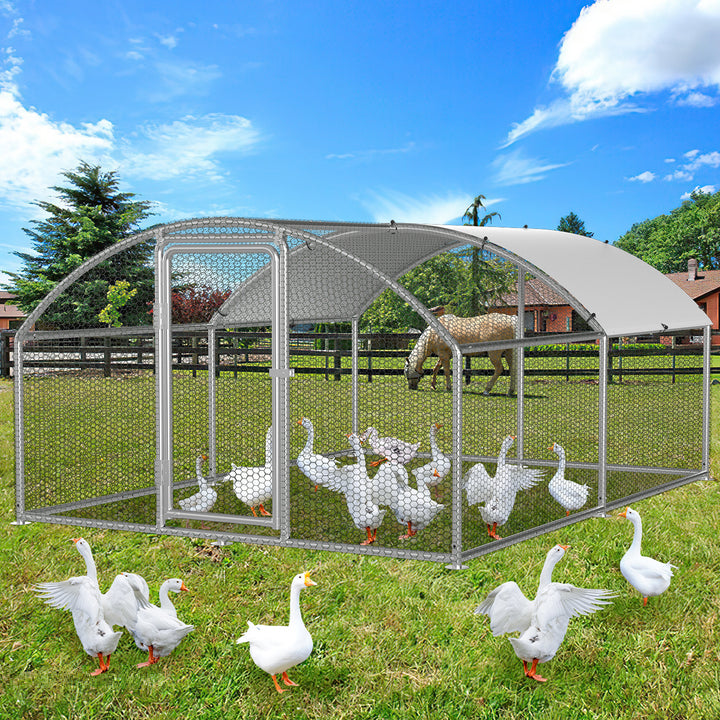 Sonnewelt Hühnerstall Freilaufgehege Kuppeldach Verzinktem Stahl 3x4x2m
