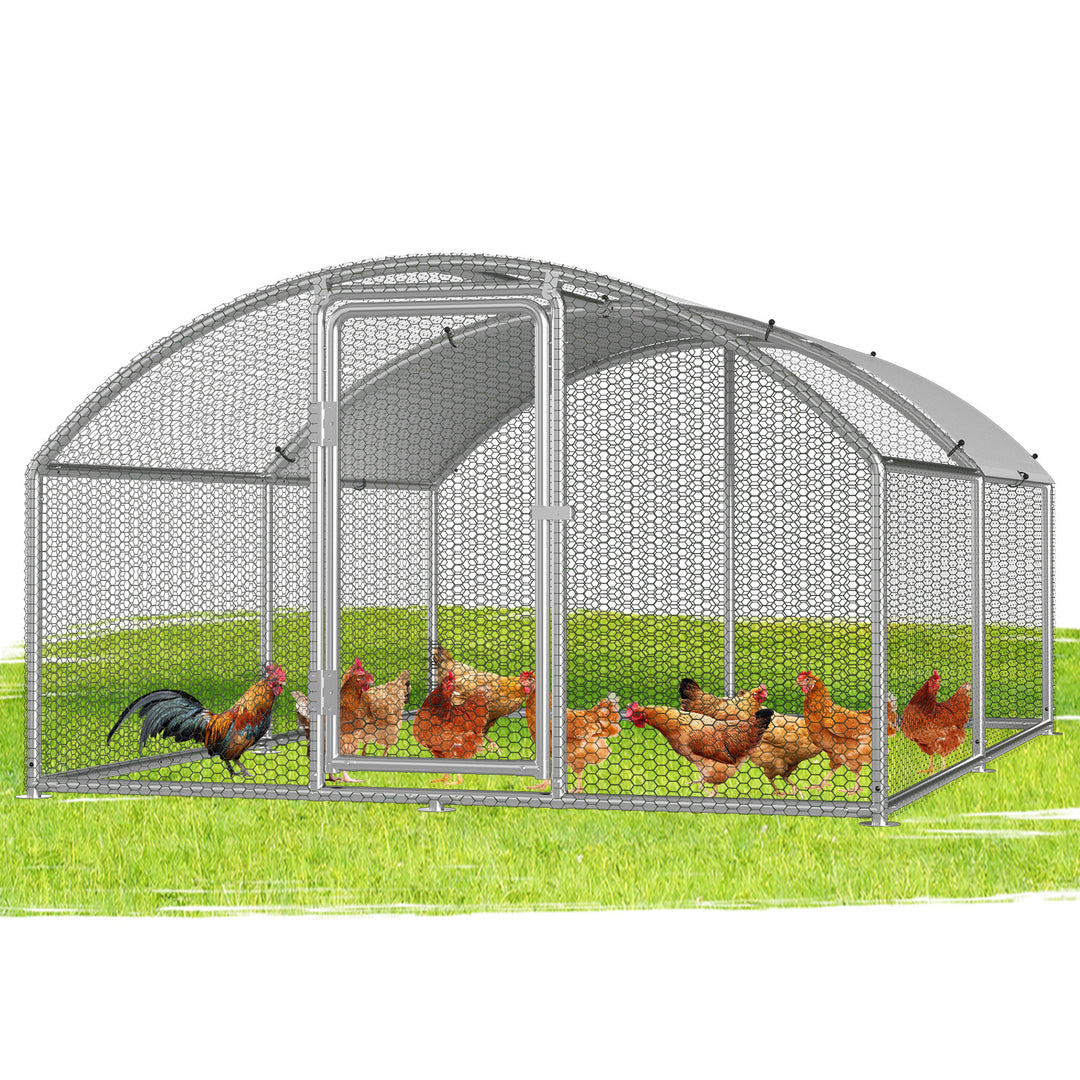 Sonnewelt Hühnerstall Freilaufgehege Kuppeldach Verzinktem Stahl 3x4x2m