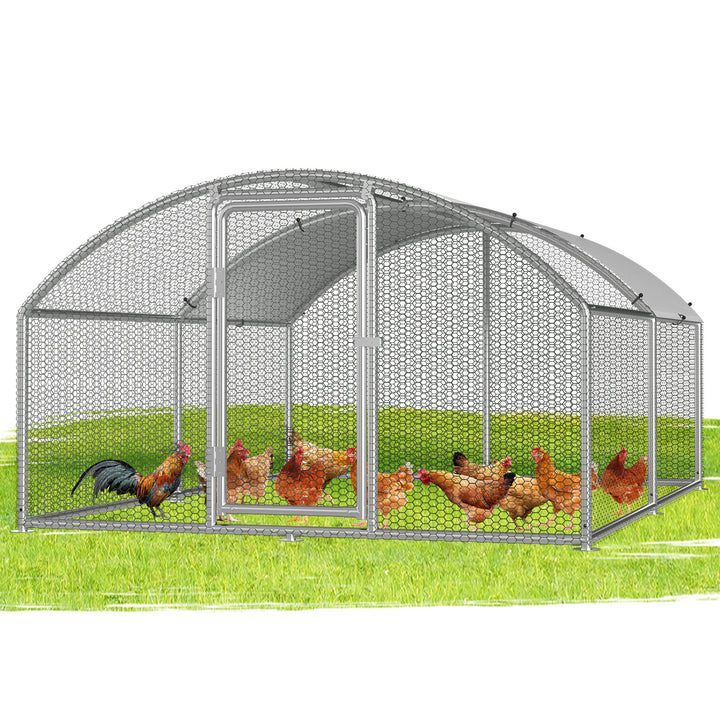 Sonnewelt Hühnerstall Freilaufgehege Kuppeldach Verzinktem Stahl 3x4x2m