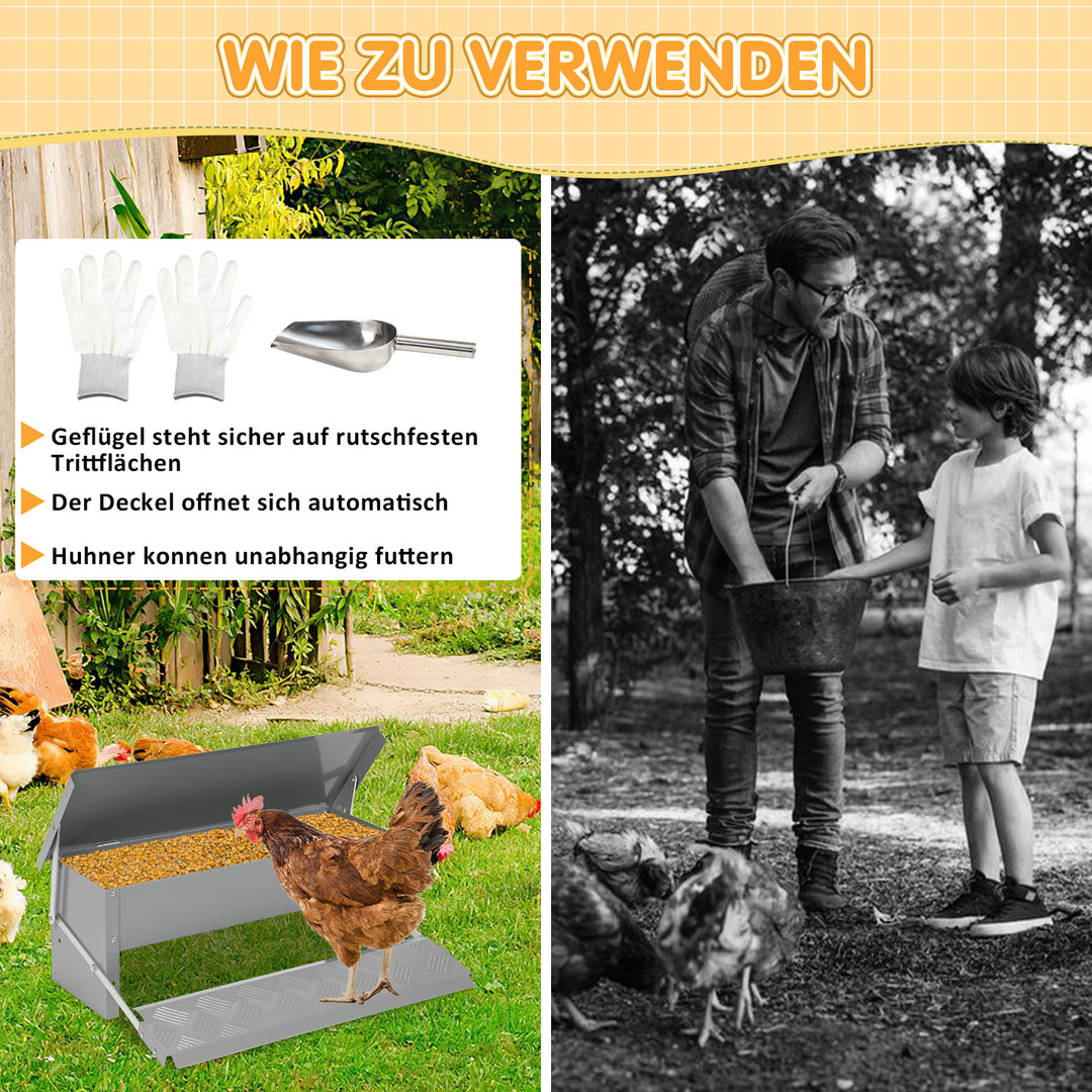 Sonnewelt Futterautomat Futterspender mit Handschuhe 5kg