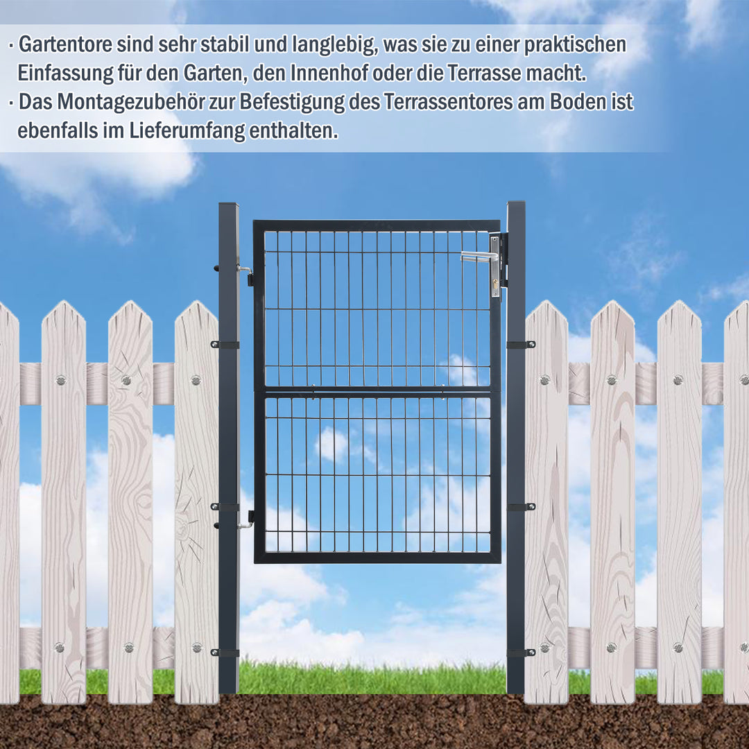 Sonnewelt Gartentor Gartentür Anthrazit Inkl. Schloss