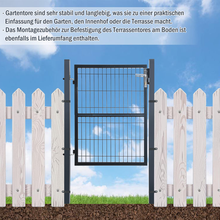 Sonnewelt Gartentor Gartentür Anthrazit Inkl. Schloss