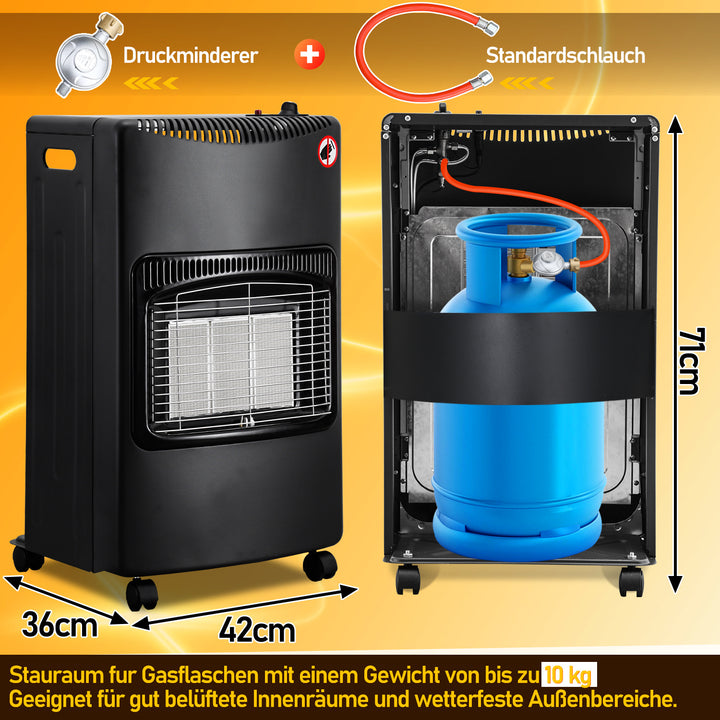 Sonnewelt Gasheizung Gasheizer 4,2 KW mit Gasdruckregler