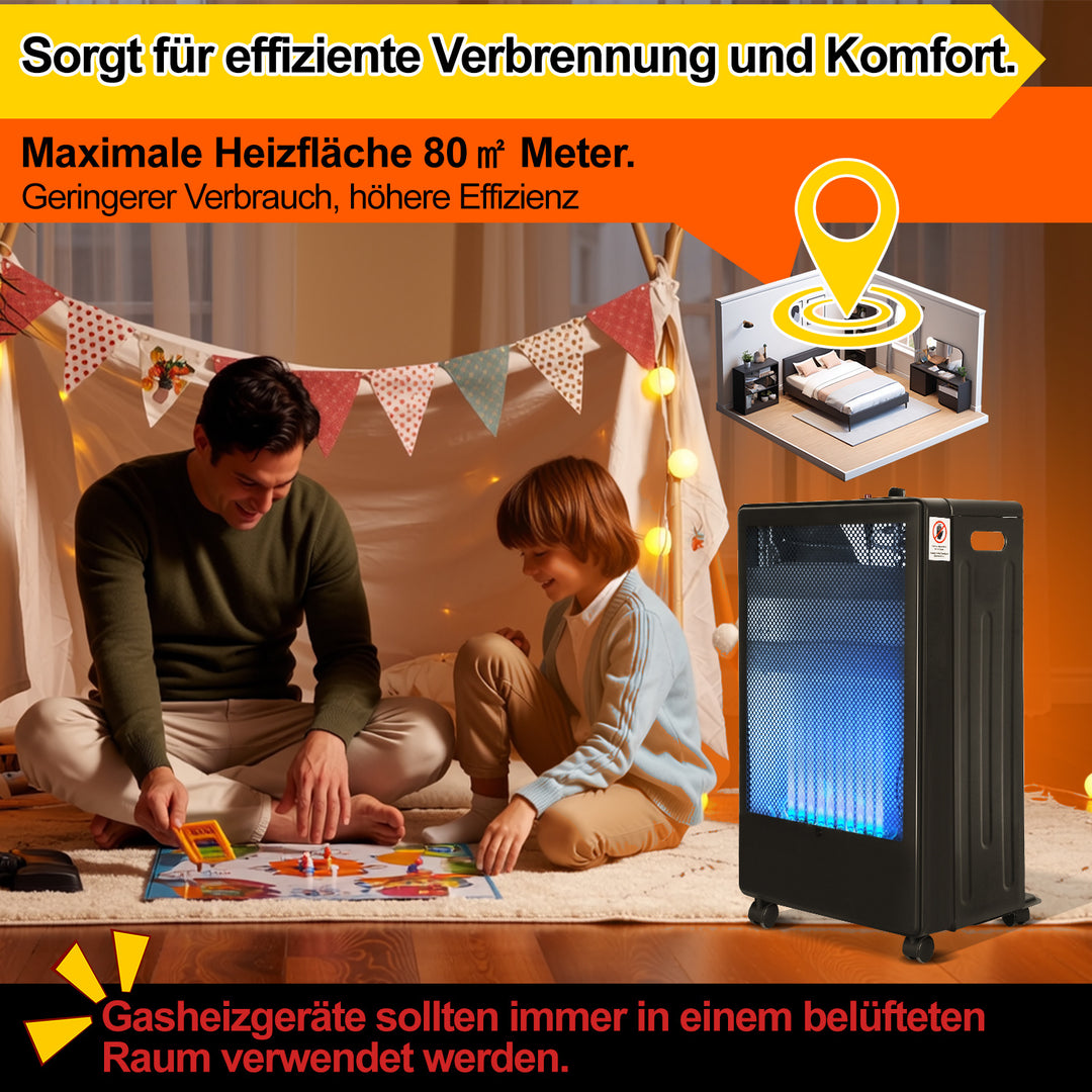 Sonnewelt Gasheizung 3800W Gasheizer für Gasflaschen Faltbarer mit EU Adapter