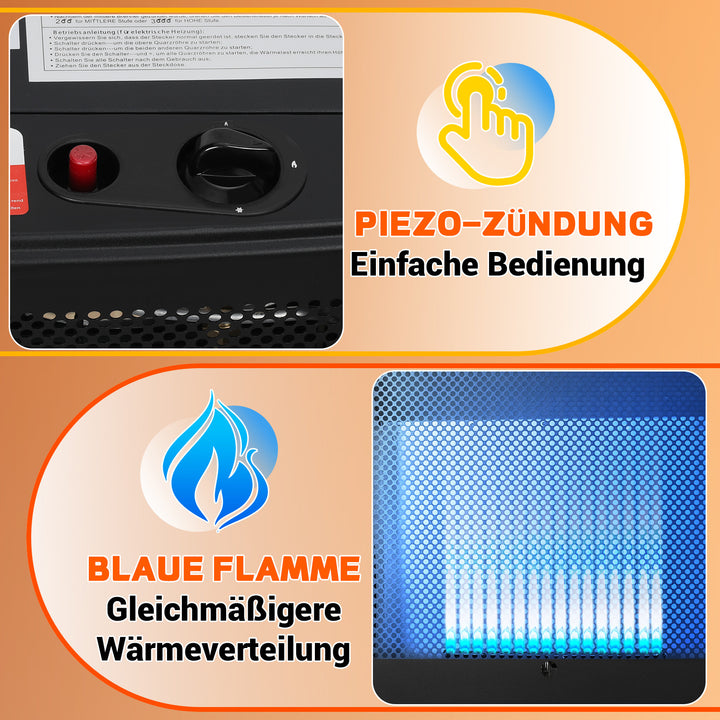 Sonnewelt Gasheizung 3800W Gasheizer für Gasflaschen Faltbarer mit EU Adapter