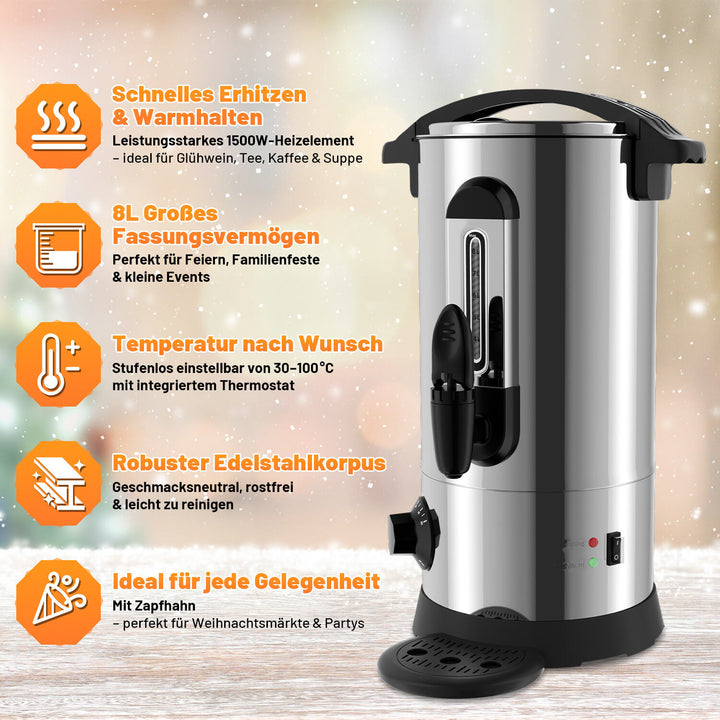 Sonnewelt hot water dispenser mulled wine cooker 8L