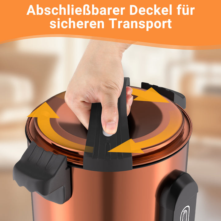 Sonnewelt 8 L Glühweinkocher Glühweinkessel inkl. 10 Tassen, Kupferfarbe