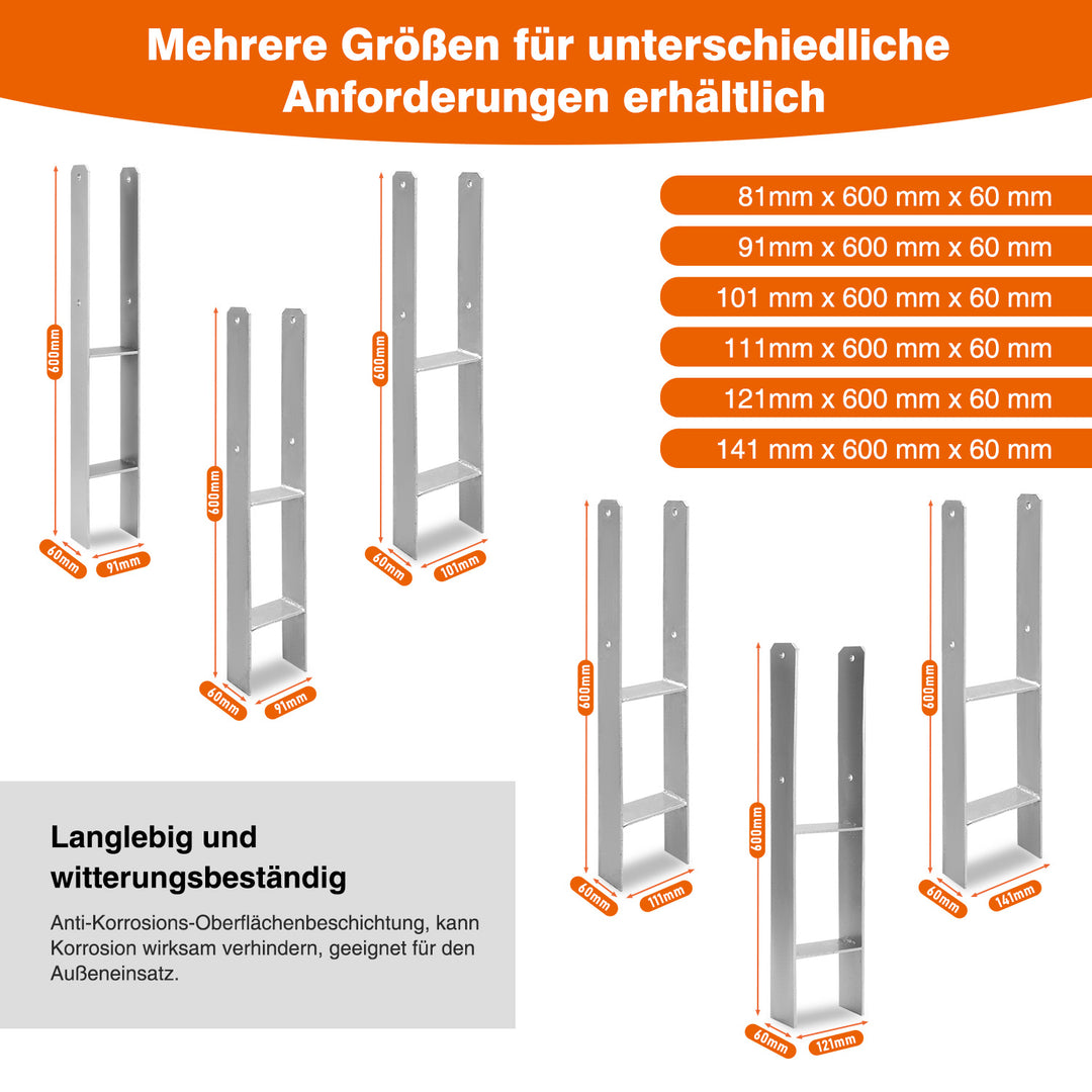 Sonnewelt 2/4 pieces H-anchor H-post support post