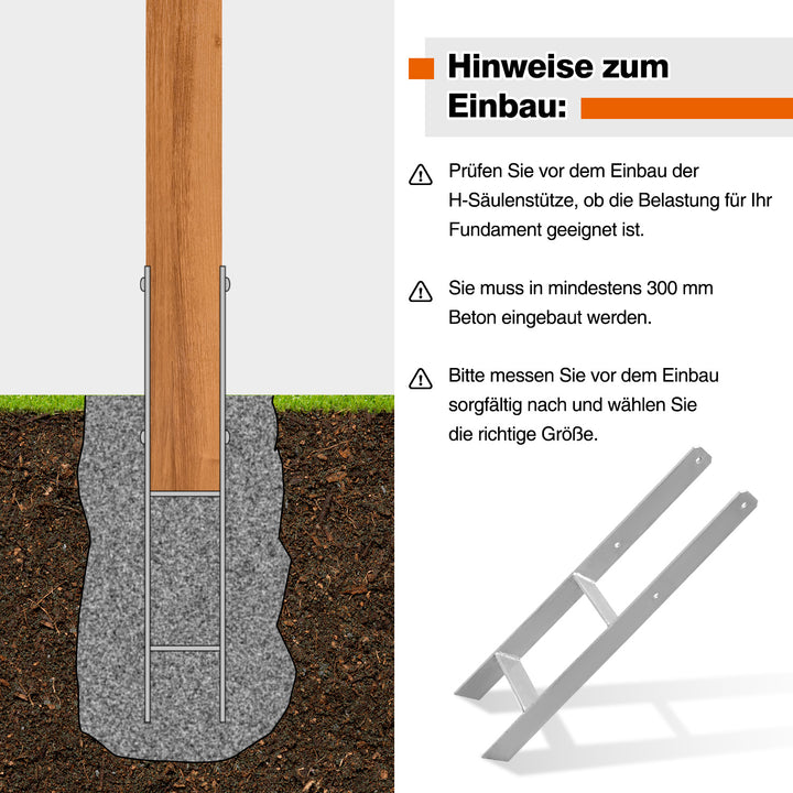 Sonnewelt 2/4 pieces H-anchor H-post support post