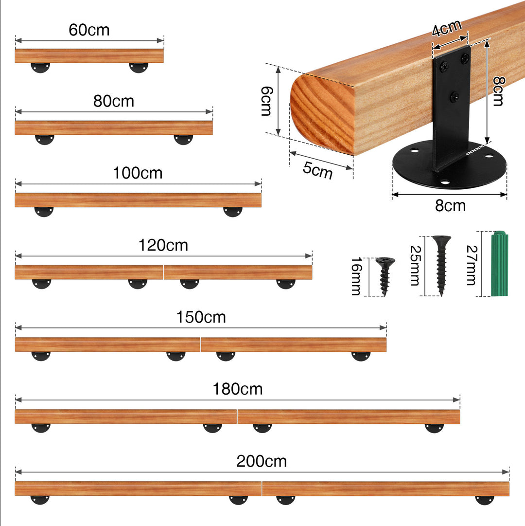 Sonnewelt Handlauf Treppengeländer Kiefernholz Halbrunde Wood