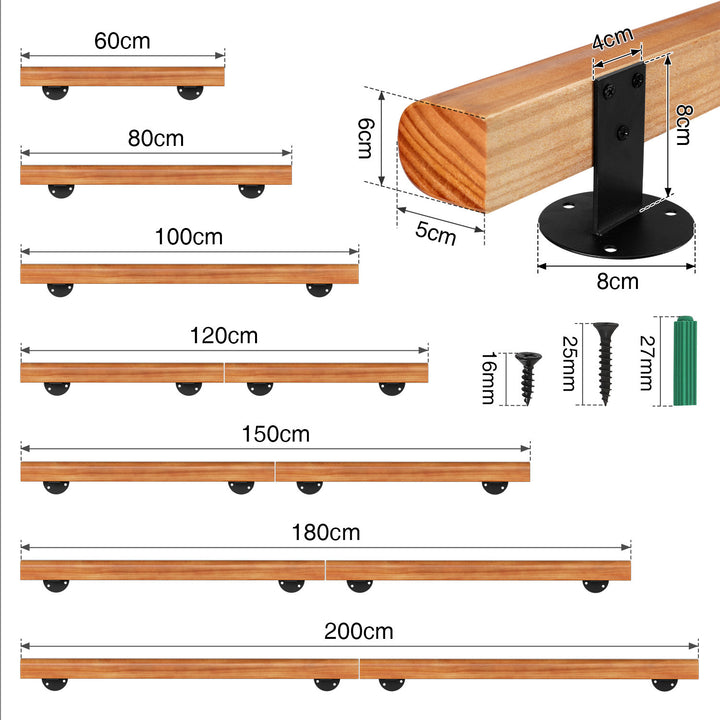 Sonnewelt Handlauf Treppengeländer Kiefernholz Halbrunde Wood