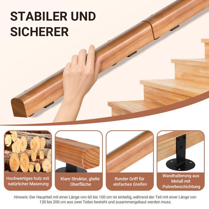 Sonnewelt Handlauf Treppengeländer Kiefernholz Halbrunde Wood
