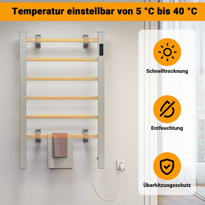 Sonnewelt Handtuchwärmer Elektrisch Heizkörper Wandmontiert und Standgerät 100W
