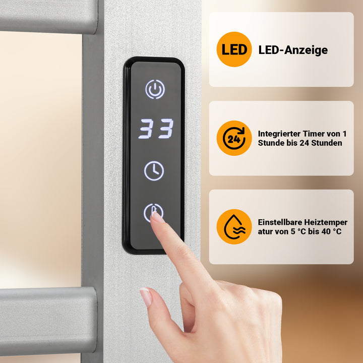 Sonnewelt Handtuchwärmer Elektrisch Heizkörper Wandmontiert und Standgerät 100W