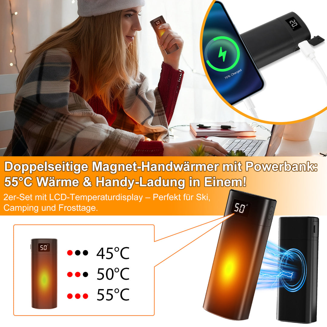 Sonnewelt 2x Set Handwärmer Elektrisch Taschenwärmer USB