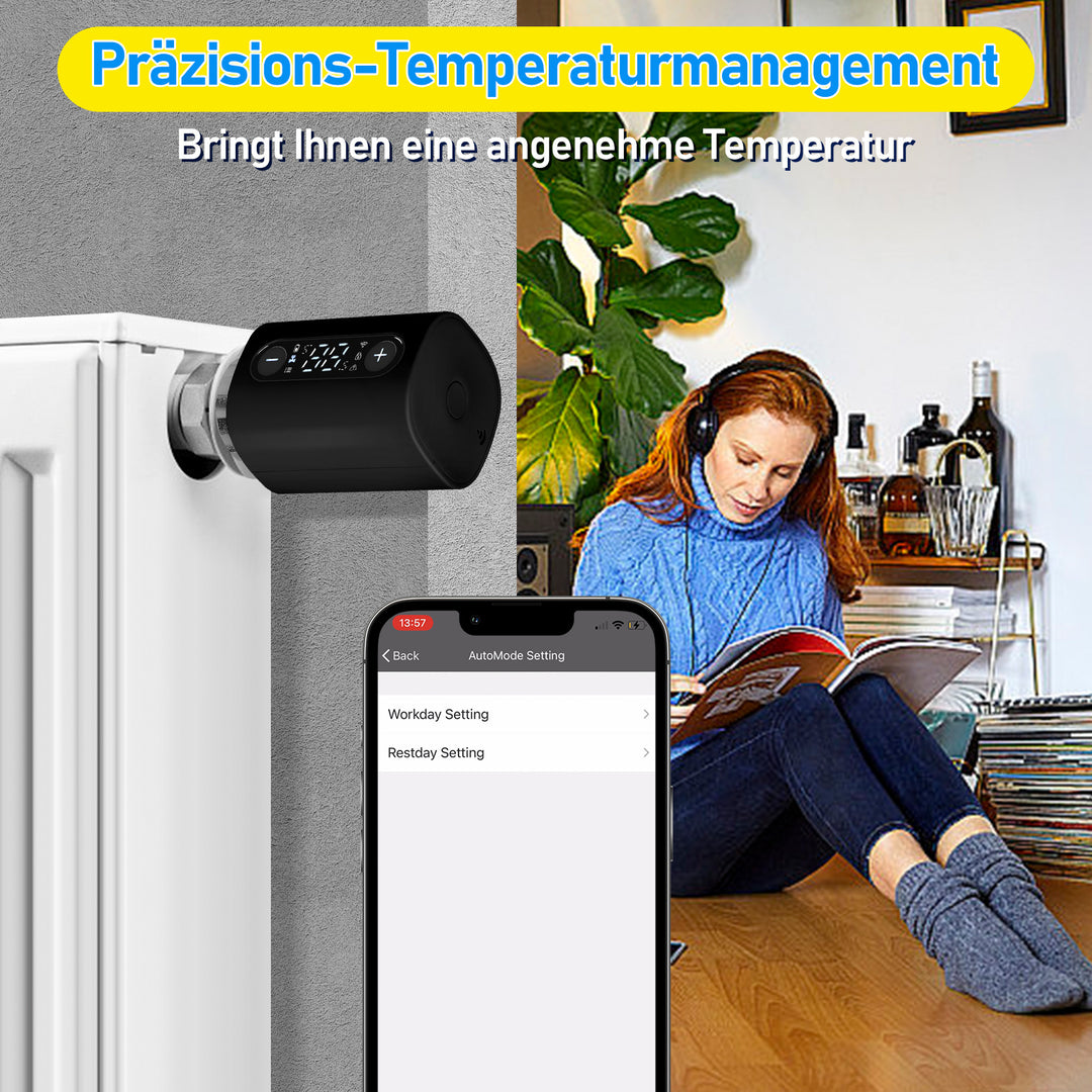 Sonnewelt Heizkörperthermostat Thermostatisches Heizkörperventil mit Ersatzkopf