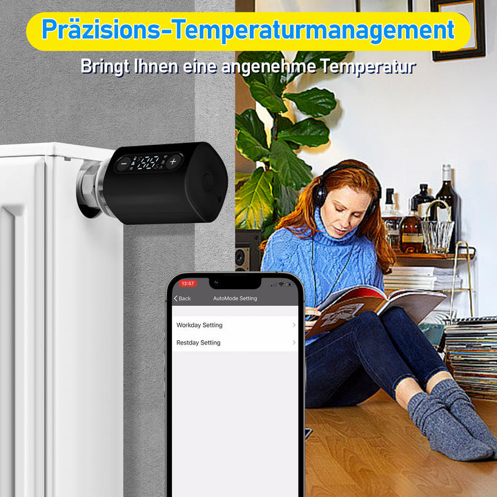 Sonnewelt Heizkörperthermostat Thermostatisches Heizkörperventil mit Ersatzkopf