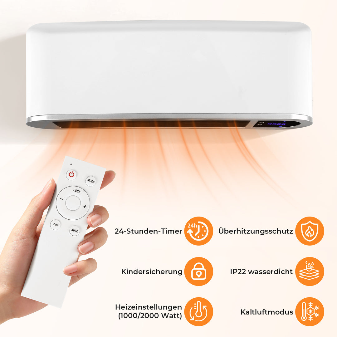 Sonnewelt Heizlüfter Keramik Wandheizung APP 2000W