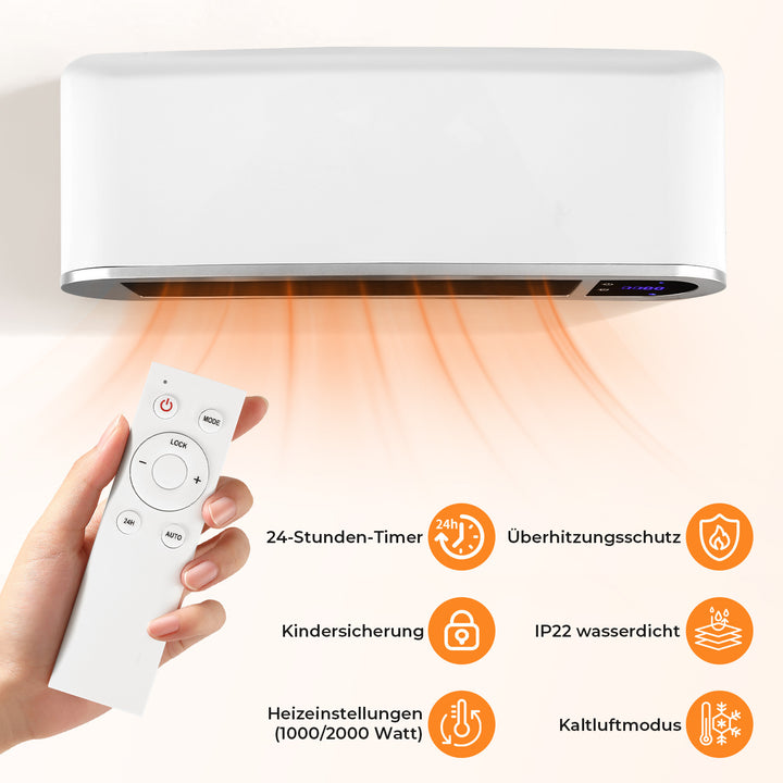 Sonnewelt Heizlüfter Keramik Wandheizung APP 2000W