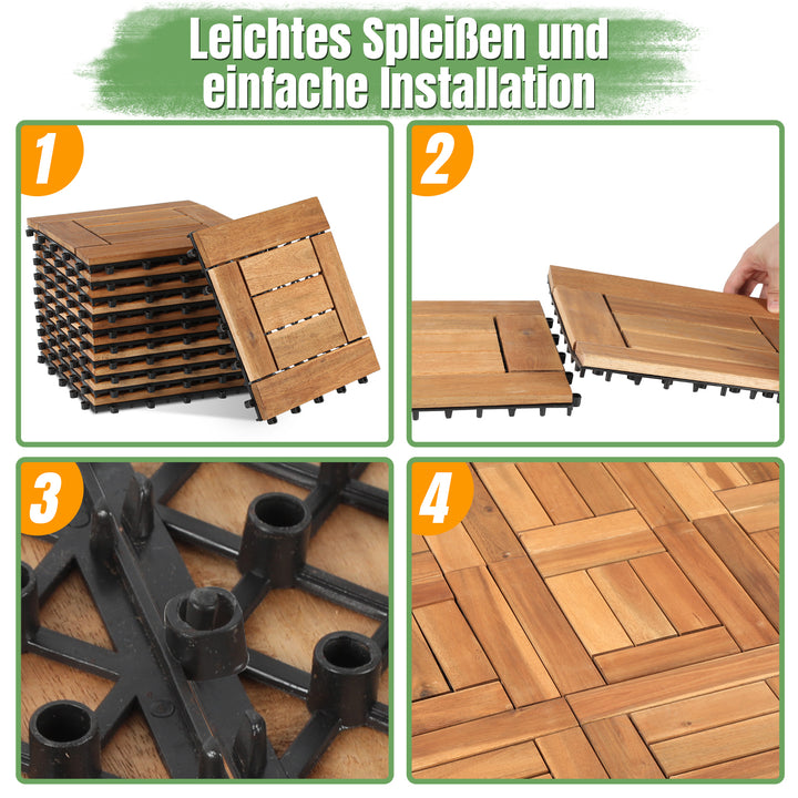 Sonnewelt Holzfliesen Balkonfliesen 30x30cm 11 Fliesen