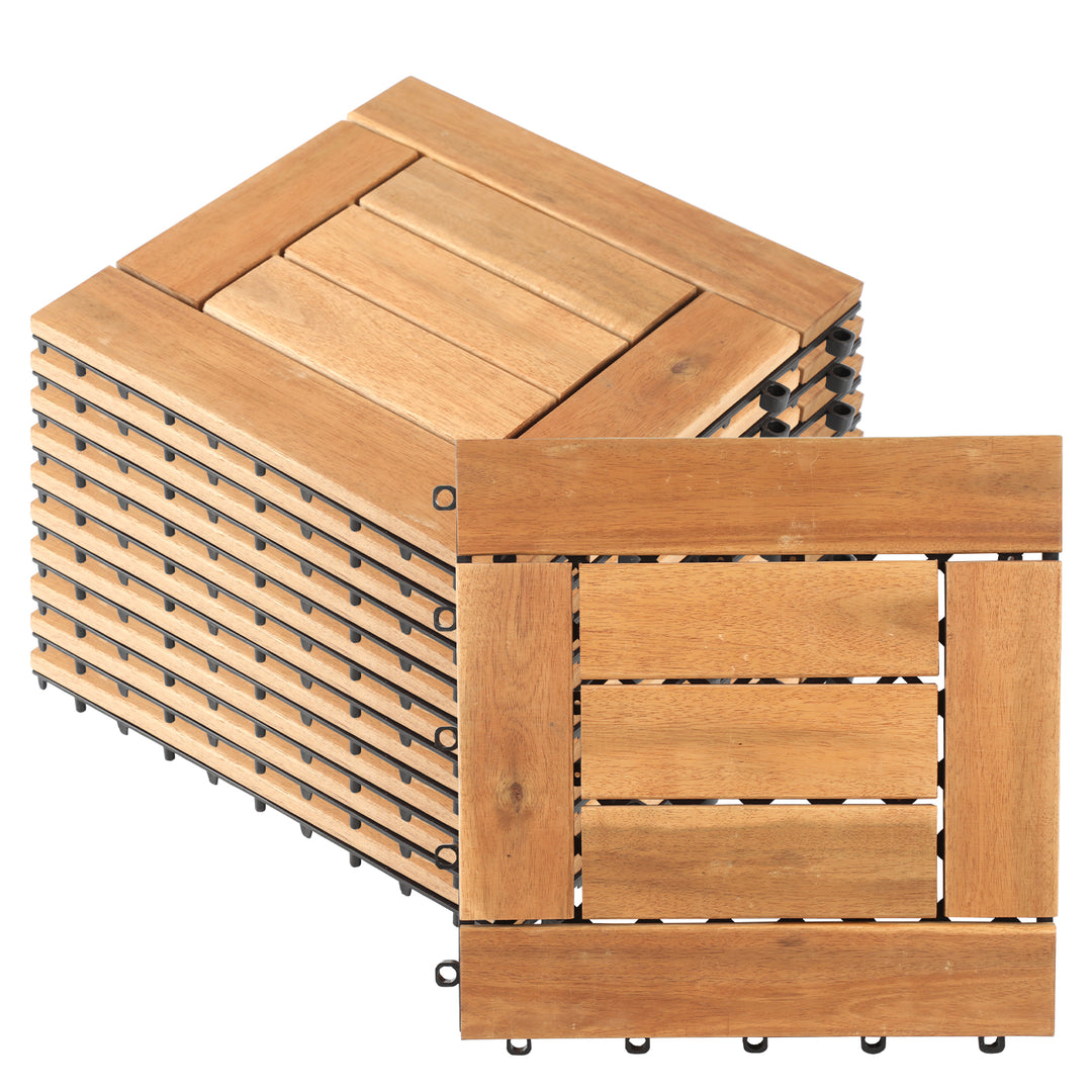 Sonnewelt Holzfliesen Balkonfliesen 30x30cm 11 Fliesen