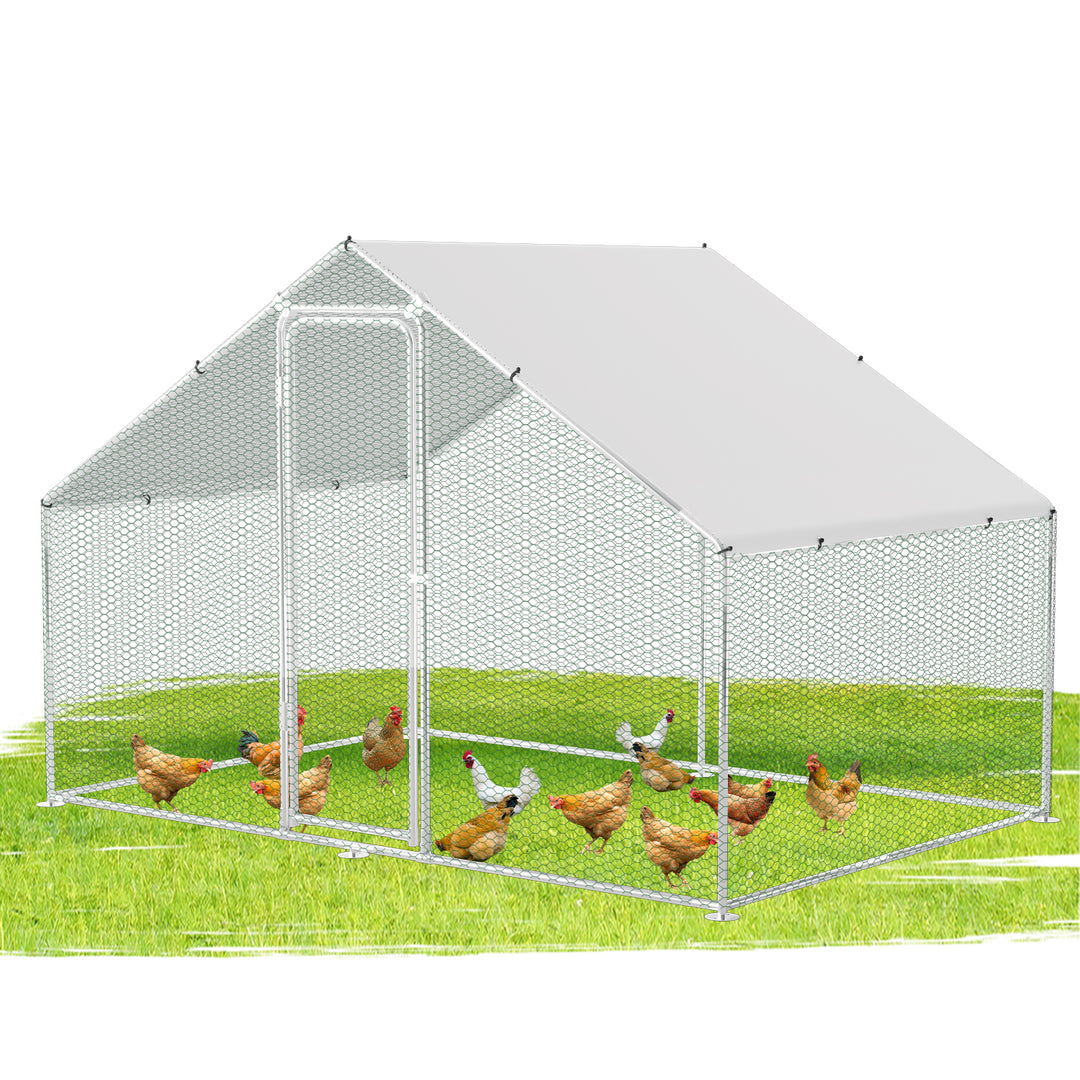 Sonnewelt Hühnerstall Freilaufgehege Verzinkter Stahl mit Dachplane 3*2*2m