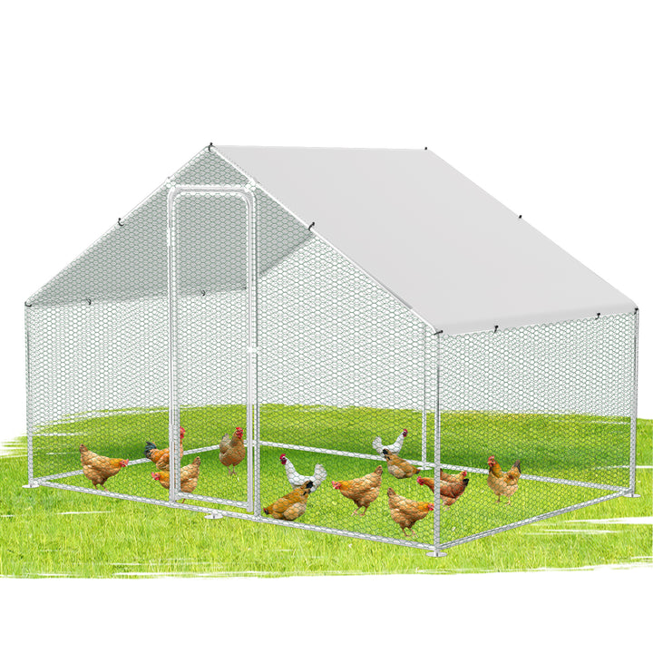 Sonnewelt Hühnerstall Freilaufgehege Verzinkter Stahl mit Dachplane 3*2*2m