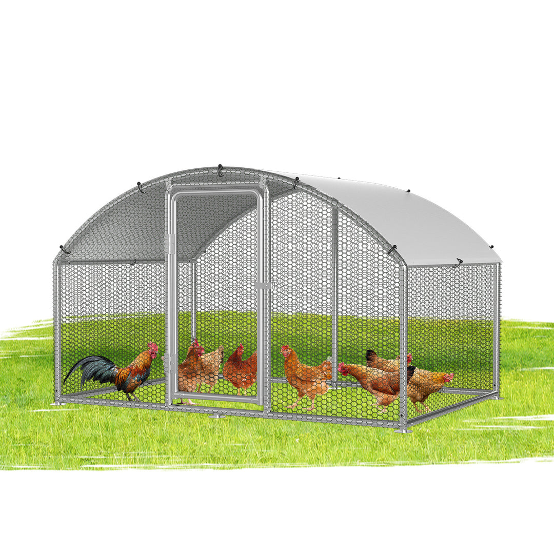Sonnewelt Hühnerstall Freilaufgehege Kuppeldach Verzinktem Stahl 3x2x2m
